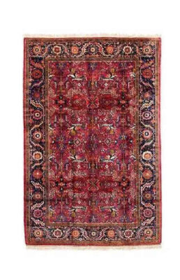 Persian Wool Carpet Hand-Knotted Red – Heriz