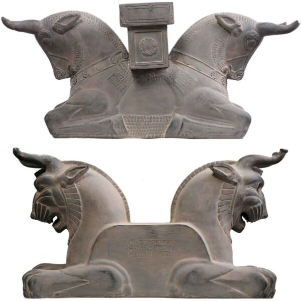 Historical Persepolis Column Heads: Lion, Eagle & Cow Figurine