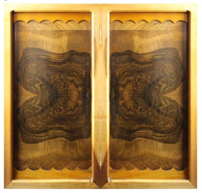 Wood Carved Backgammon Board Handcrafted with Persian Heritage Phoenix