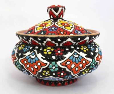 Handcrafted Persian Pottery Tea & Coffee Set – Minakari Enameled