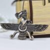 Persian silver Pendant Minimalist Zoroastrian Symbol Faravahar