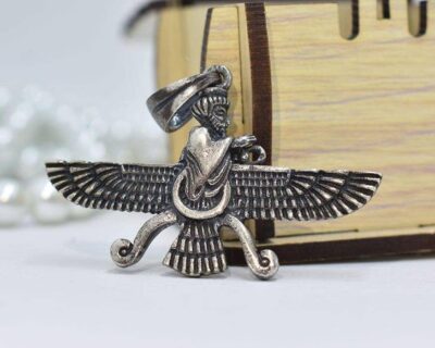 Persian silver Pendant Minimalist Zoroastrian Symbol Faravahar