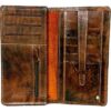 Persian Leather Long Wallet for Men with Achaemenid Soldier Design