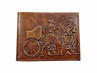 Persian Leather Bifold Wallet for Men with Achaemenid Throne Design