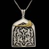Persian Engraved Silver Pendant Minimalist Morghe Amin