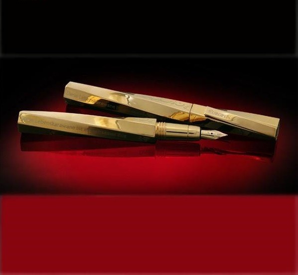 Europen Khayyam Gold Coated Rollerball Pen & Fountain Pen