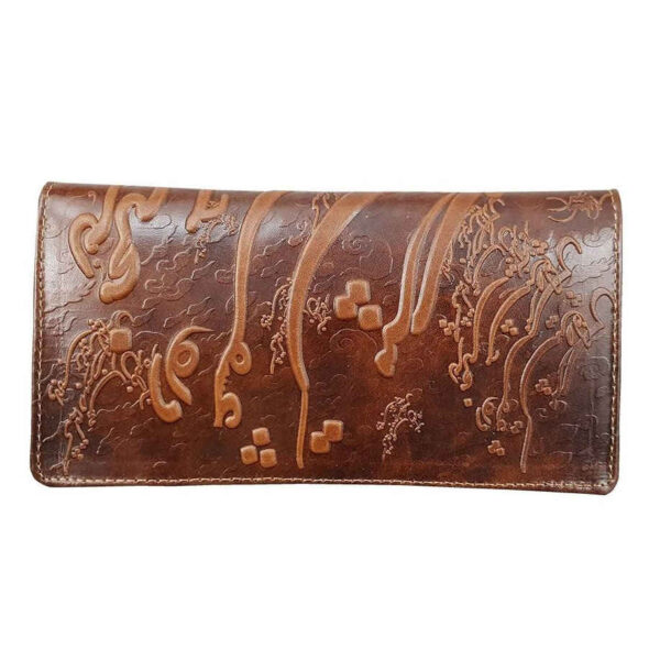 Genuine Leather Men Women Hand Wallet - Poem
