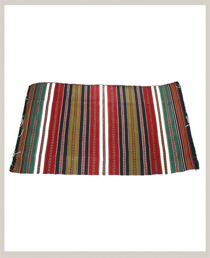 Authentic Persian Jajim Flat-Woven Striped Rug Tribal