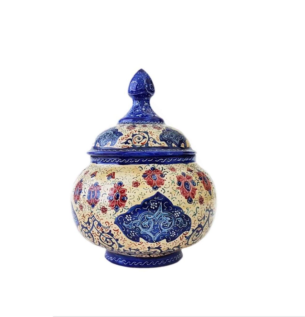 Persian MinaKari Hand Painted Copper Tea Set