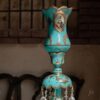 Enameled Persian Crystal Luster Lamp Traditional Laleh Shaped