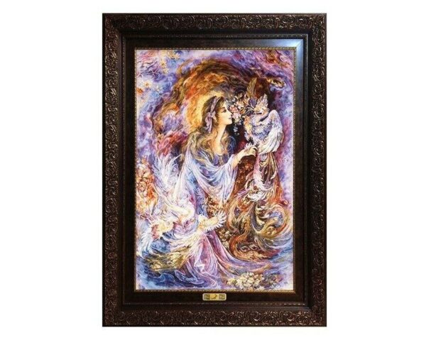 Persian Wall Hanging Rug from Tabriz Depicting Miniature M35