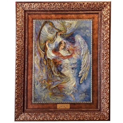 Persian Wall Hanging Rug from Tabriz Depicting Miniature 47KP