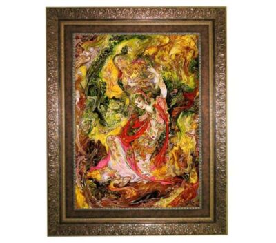 Persian Wall Hanging Rug from Tabriz Depicting Miniature 39KC