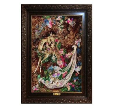 Persian Wall Hanging Rug from Tabriz Depicting Miniature M23