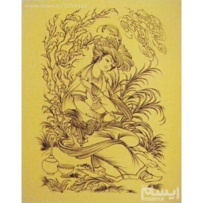 Original Persian Miniature Art Painting: Gouache and Watercolor – Lover