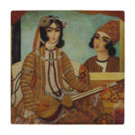 Decorative Persian Ceramic Tile - Shahnameh Inspired: Miniature wk139