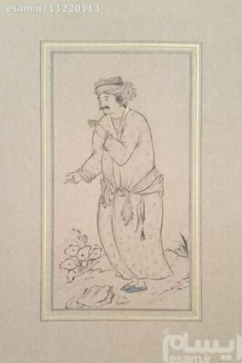 Set of 5 Original Persian Safavid Art Paintings: Watercolor and Gouache on Cardboard