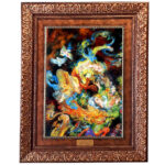 Persian Wall Hanging Rug from Tabriz Depicting Miniature 43KP