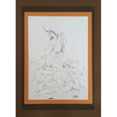 Original Persian Miniature Art Painting: Watercolor – Rumi and Shams