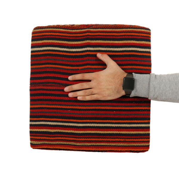 Handmade Persian Kilim Footstool Pouf 511506