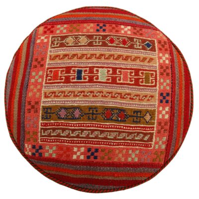 Authentic Ottoman Kilim Pouf with the Origin Iran Handcrafted G2