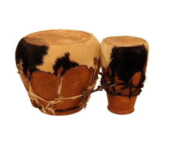 Persian Naqareh Double Drum with Clay Body and Calfskin Head