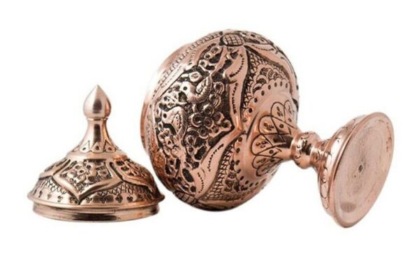Engraved Persian Copper Candy Dish 3-14-116
