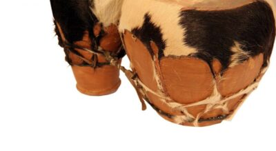 Persian Naqareh Double Drum with Clay Body and Calfskin Head
