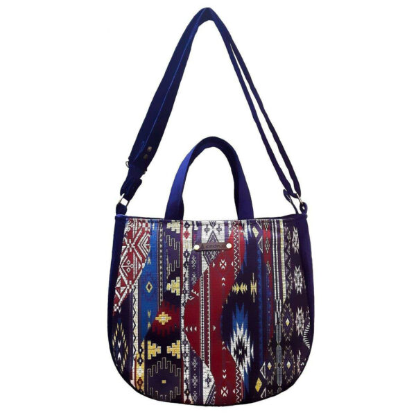 Bohemian Suede Crossbody Bag Persian-Inspired Pattern