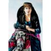 Original Realism Art Painting - Watercolor on Cardboard, Kurdish Girl by Sahar Otufi