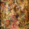 Hand-Knotted Persian Wall Hanging Rug from Tabriz Depicting Booyeh Bahar Miniature