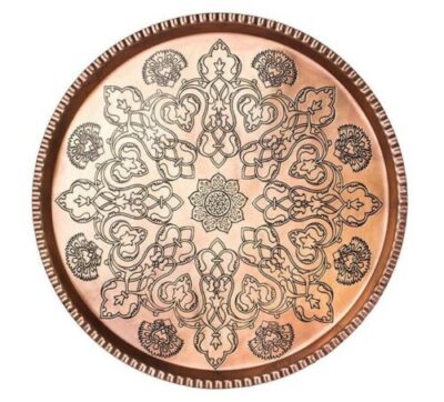 Persian Copper Serving Tray Traditionally Hammered 619