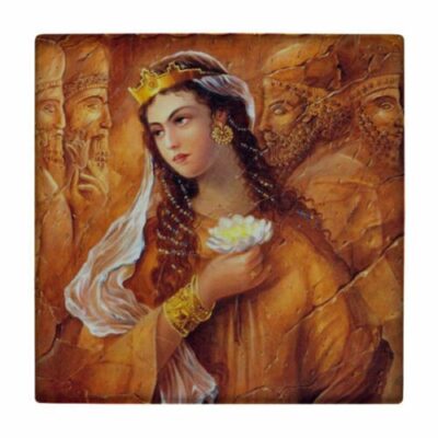 Decorative Persian Framed Ceramic Tile – Miniature wk149