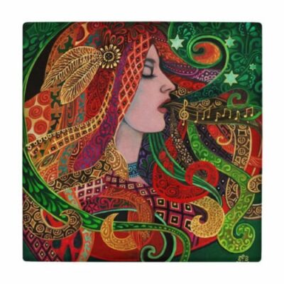Decorative Persian Framed Ceramic Tile – Miniature wk173