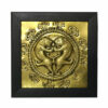 Framed Persian Engraved Brass Art Ancient Lions