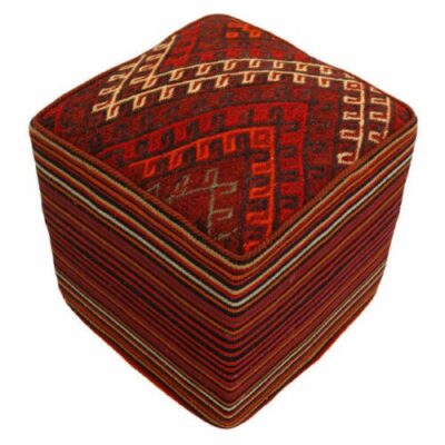 Authentic Ottoman Kilim Pouf with the Origin Iran Handcrafted