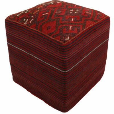 Authentic Ottoman Kilim Pouf with the Origin Iran Handcrafted H100