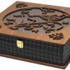 Wooden Tea Bag Organizer Box with Chest Termeh Design