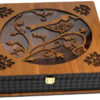 Wooden Tea Bag Organizer Box with Chest Termeh Design