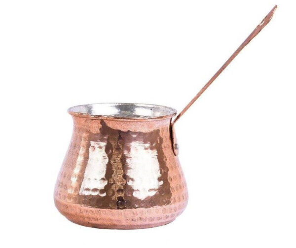 Turkish Coffee Pot - Traditional Hammered Copper Cezve / Ibrik, Almas