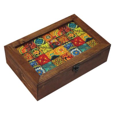 Persian Wooden Tea Bag Organizer Box with Chest E15