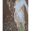 Original Persian Miniature Art Painting: Gouache and Watercolor - Girl and Old Man