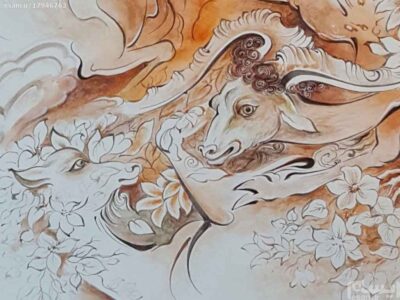 Original Persian Miniature Art Painting: Watercolor – Controversy