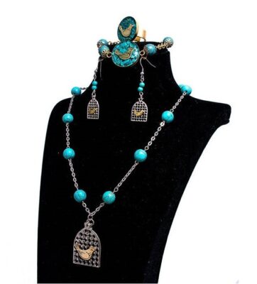 Persian Morghe Amin Jewelry Set Model Turquoise