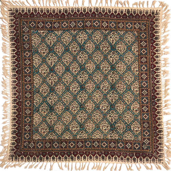 Persian Tablecloth: Isfahan's Traditional Kalamkari Block Print G114
