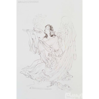 Original Persian Miniature Art Painting: Watercolor – Justice Angel