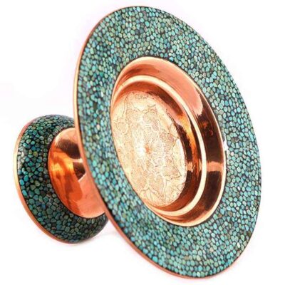 Turquoise Inlaid Persian Candy Dish Model Goharan