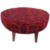 Traditional Velvet Footstool & Cushions Set Inspired by Persian Art
