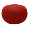 Round Knitted Pouffe Red Color