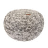 Round Knitted Pouffe Gray Color